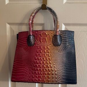 Multicolor Crocodile Embossed Women's Handbag